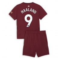 Camiseta Manchester City Erling Haaland #9 Tercera Equipación Replica 2024-25 para niños mangas cortas (+ Pantalones cortos)